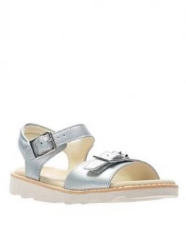 Image of Clarks Crown Bloom Girls Sandal, Silver, Size 2 Older