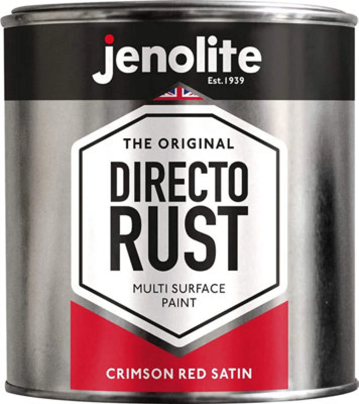 Image of Jenolite Directorust All-in-One Multi Surface Paint - Crimson Red Satin - 1L