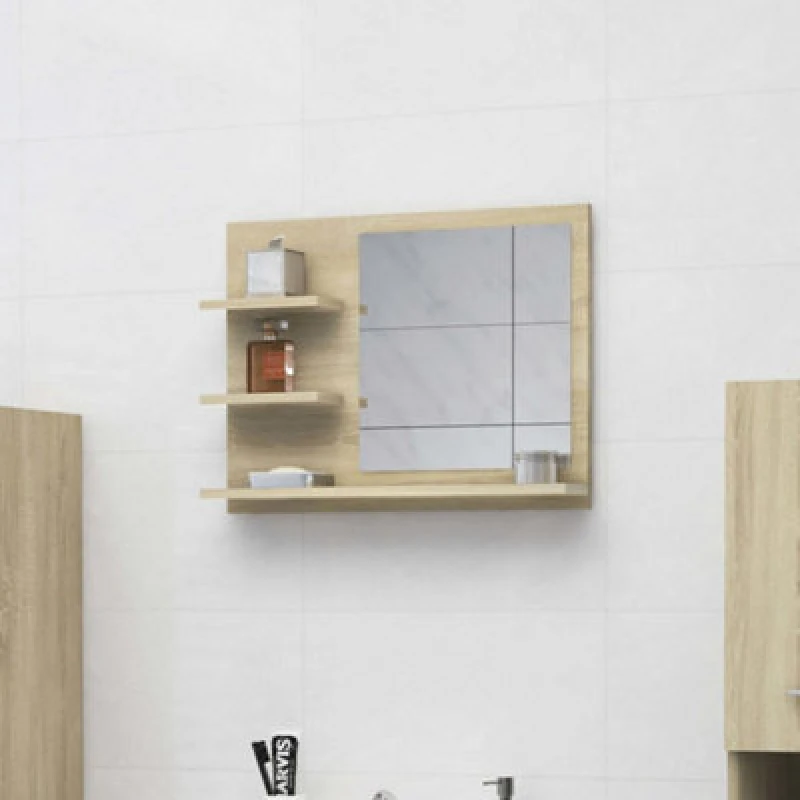 Image of VIDAXL Bathroom Mirror Sonoma Oak 60x10.5x45cm Engineered Wood Vidaxl 8720286221945