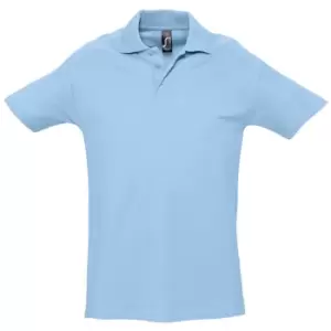 Image of SOLS Mens Spring II Short Sleeve Heavyweight Polo Shirt (S) (Sky Blue)
