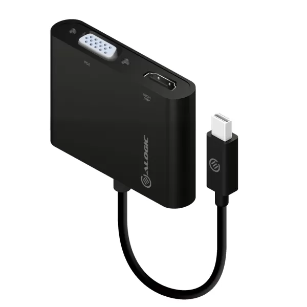 Image of ALOGIC 2-in-1 Mini DisplayPort to HDMI VGA Adapter, Male to 2 Female, Premium Series