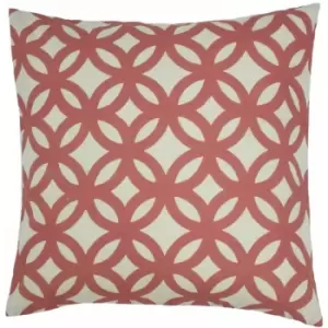 Image of Furn Nomi Geometric Mono Print Cushion Cover, Berry, 45 x 45 Cm