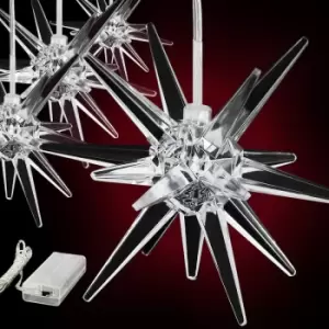 Image of Monzana - 4x LED Hanging Star Window Decoration Colour Change Decor Rope Light Holiday Battery Operated