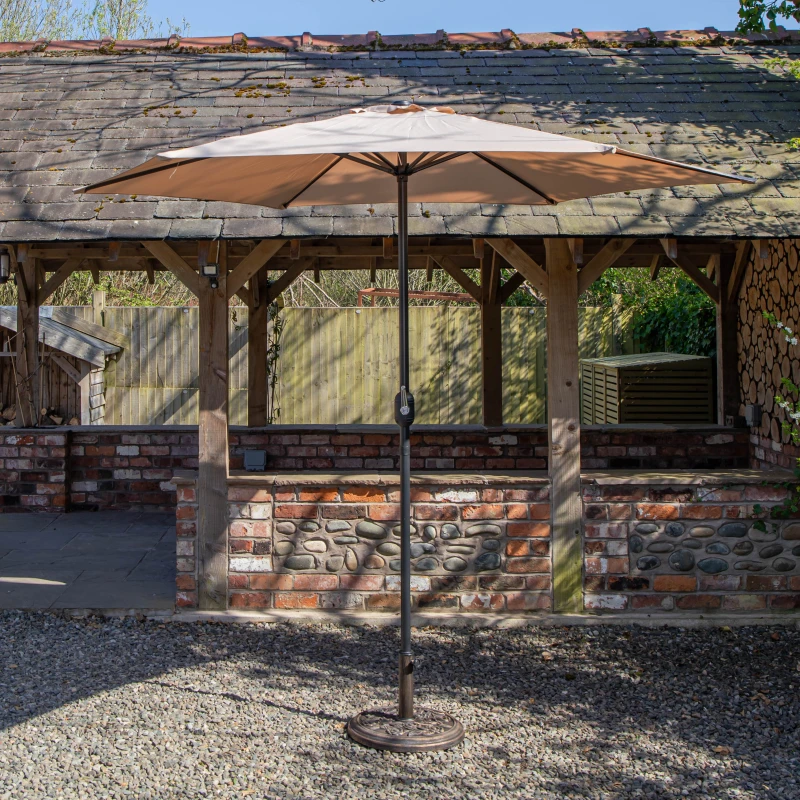 Image of Samuel Alexander 2.7m Havana Garden Patio Parasol with Crank Handle and Cover in Beige