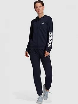 Image of adidas Essentials Linear Tracksuit - Navy/White, Size L, Women