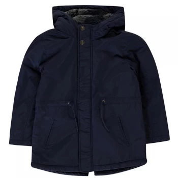 Image of Benetton Fur Parka Jacket - 13C Navy