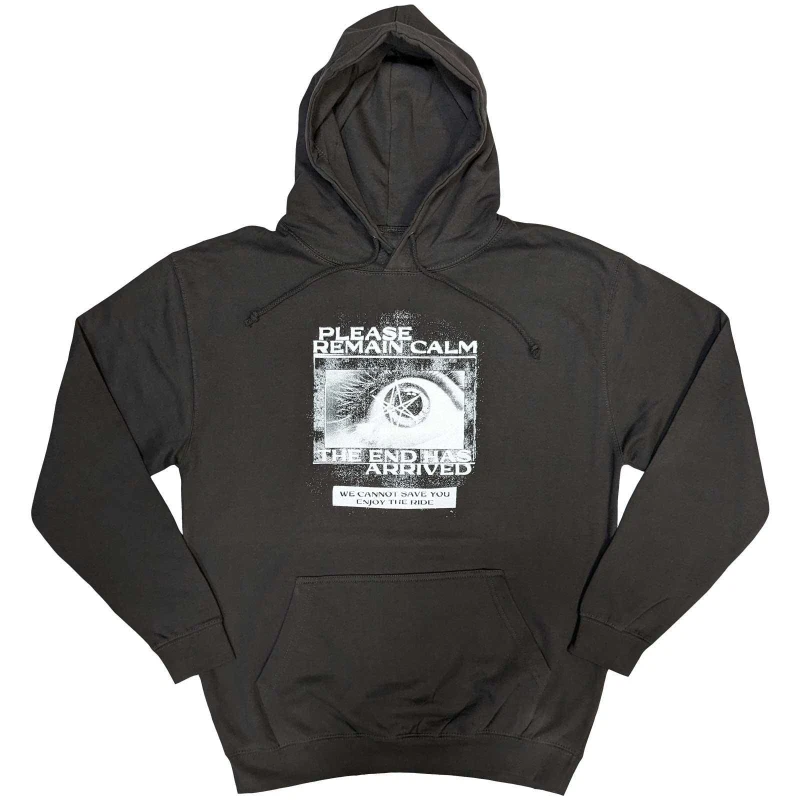 Image of Bring Me The Horizon Mens Remain Calm FP Hoodie in Grey Size: XL Grey Male XL