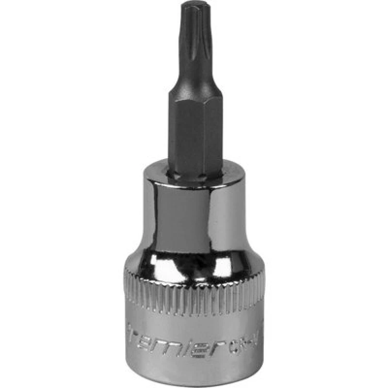 Image of Loops T20 TRX Star Socket Bit - 3/8" Square Drive - PREMIUM S2 Steel Head Knurled Grip Metallics
