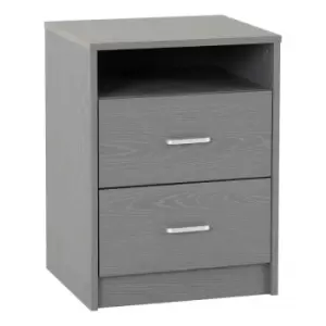 Image of Seconique Felix 2 Drawer Bedside - Grey