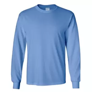 Image of Gildan Mens Plain Crew Neck Ultra Cotton Long Sleeve T-Shirt (XL) (Carolina Blue)