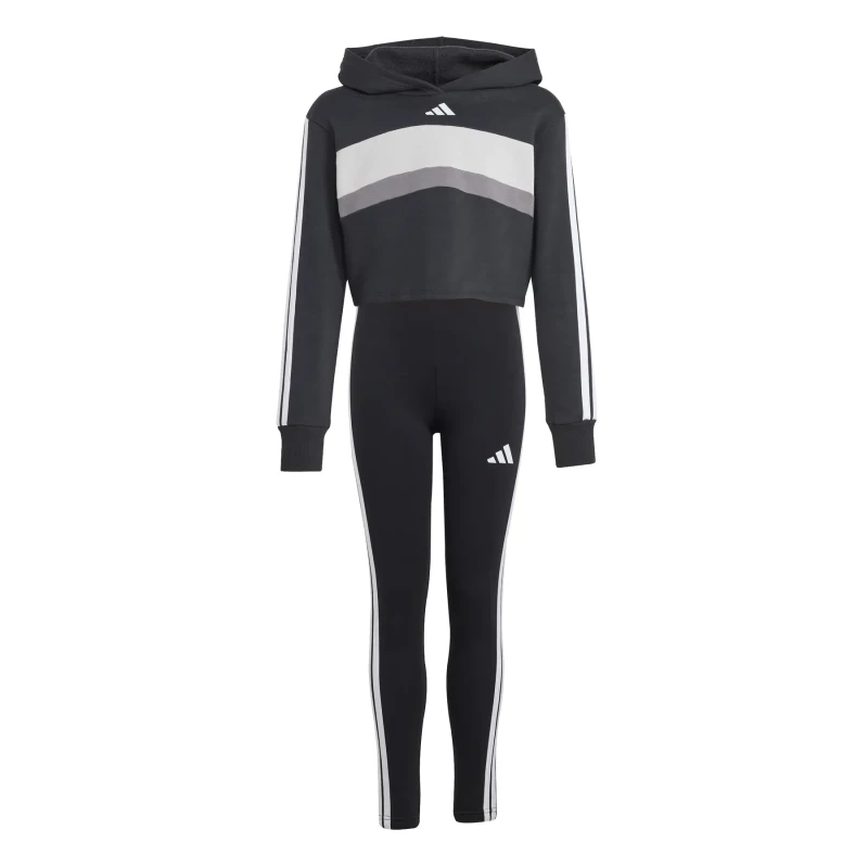 Image of Adidas Girl's tracksuit adidas Seasonal Essentials Tiberio 3 stripes Noir Female 14/15 ans JY0519