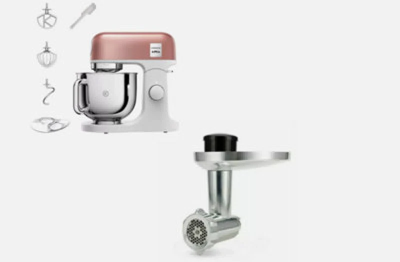 Image of Kenwood 5L Kmix Stand Mixer Apricot Pink & Food Mincer