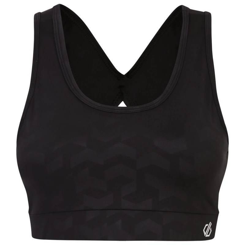 Image of Dare 2B Womens Swift Activewear Sports Bra M - UK Size 12-14 Black Chevron Print DWU385-C84-M