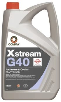 Image of Xstream G40 Antifreeze & Coolant - Ready To Use - 5 Litre XSG40M5L COMMA