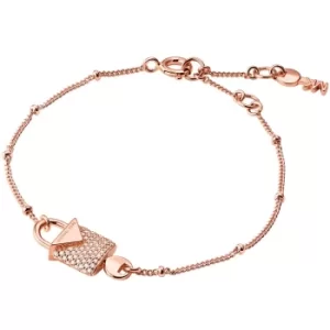 Image of Michael Kors Color 14ct Rose Gold Plated Padlock Bracelet MKC1042AN791