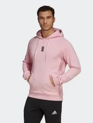 Image of adidas Inter Miami Cf Travel Hoodie, Pink, Size S, Men
