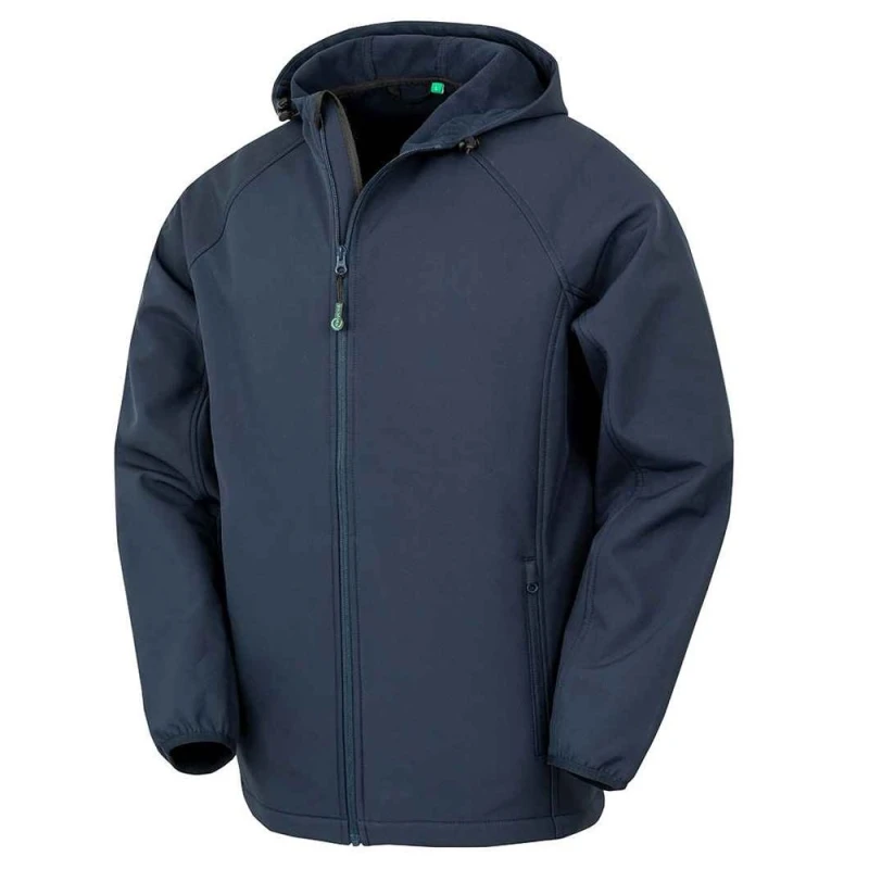 Image of Result Result Men Hooded 3 Layer Printable Soft Shell Jacket in Navy Size: Small Navy S Male 5063750706733