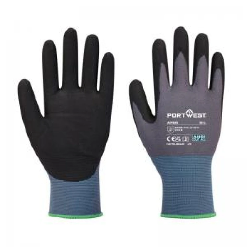 Image of Portwest NPR Pro Nitrile Foam Gloves AP65K7RS Colour: Black / Grey