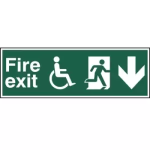 Image of Disabled Fire Exit Running Man Arrow Down Sign