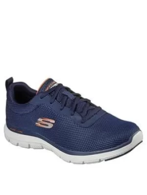 Image of Skechers Flex Advantage Mesh Lace Up Trainer, Navy, Size 7, Men
