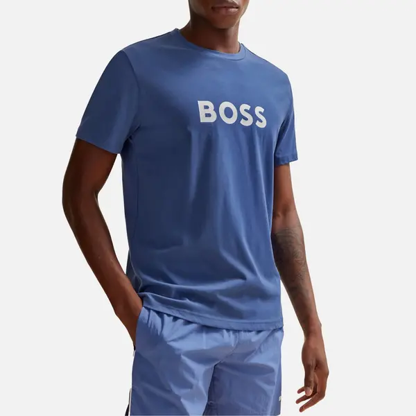 Image of BOSS Bodywear Cotton-Jersey T-Shirt - M Blue Tops male 50503276-479 M