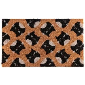 Image of Feline Fine Cat Design Coir Door Mat