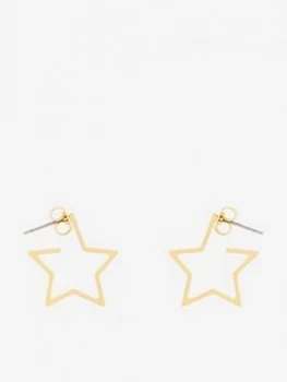 Image of WHISTLES Mini Star Outline Earrings, Gold, Women