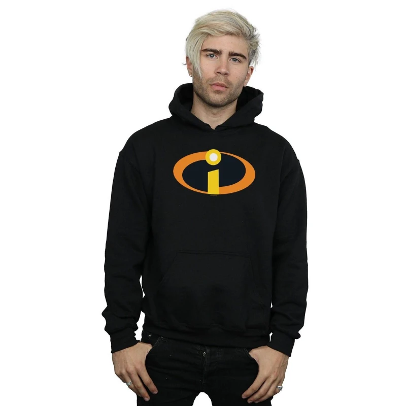 Image of Disney Men The Incredibles Costume Logo Hoodie in Black Size: Small Black S Male 5057955893183