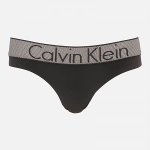 Image of Calvin Klein Womens Logo Bikini Brief - Black - M