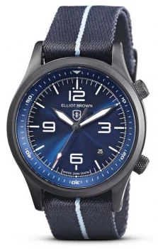 Image of Elliot Brown Mens Canford Blue Dial Blue Fabric 202- Watch