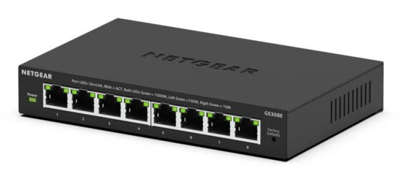 Image of Netgear Netgear GS308E Managed L2/L3 Gigabit Ethernet (10/100/1000) Black GS308E-400EUS