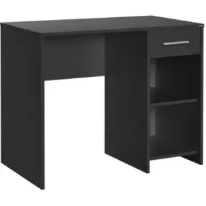 Image of Dark Anthracite Grey Home Office Desk with Storage - Anthracite Grey - Fwstyle