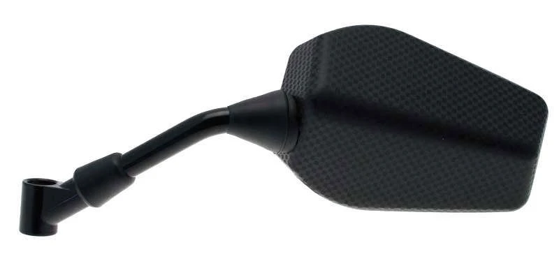 Image of V PARTS F1 Rectangular Left Mirror Universal M8/125 - Carbon (1pc)