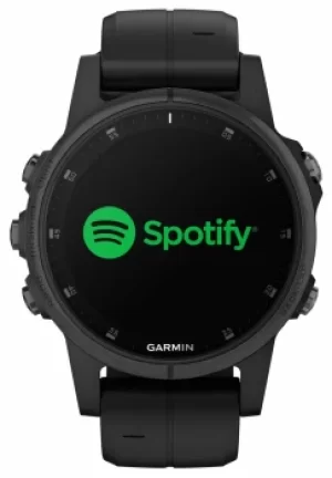 Image of Garmin Fenix 5S Plus Sapphire Black with Black Rubber Strap Watch