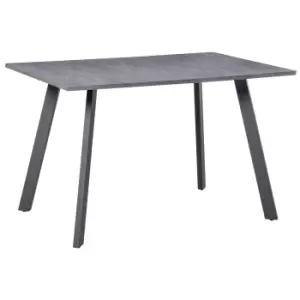 Image of HOMCOM Dining Table with Metal Legs and Spacious Tabletop for Kitchen, Dining Room, Living Room, Dark Grey