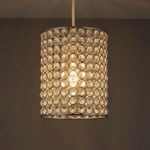 Image of Colours Clear Crystal Effect Beaded Rings Light Shade D160mm