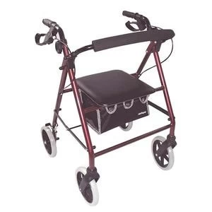 Image of Aidapt Lightweight Rollator In Red With Bag