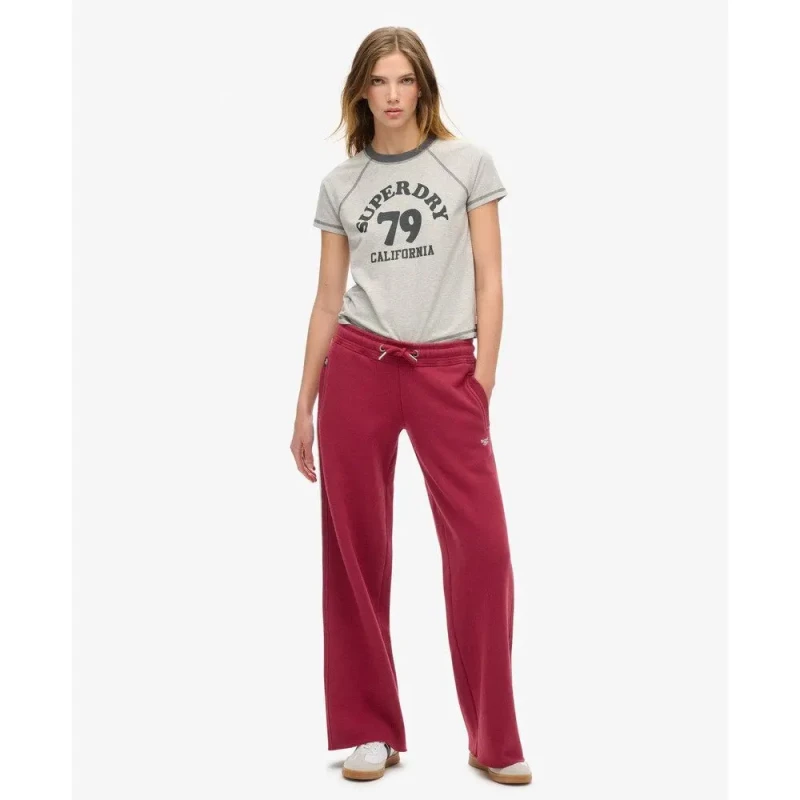 Image of Superdry Womens straight leg joggers Superdry Essential Logo Rouge Female L