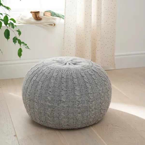 Image of Tutti Bambini Knitted Pouffe Pebble