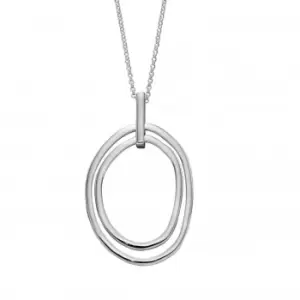 Image of Sterling Silver Organic Double Hoop Pendant P4864