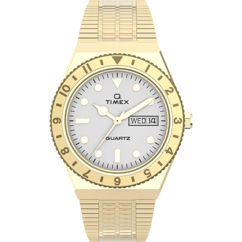 Image of Timex Diver Inspired Quartz Analogue Watch White/Gold tone unisex 36mm