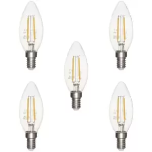 Image of Light Bulb E14 Small Edison Screw 4W LED Candle Warm White - 5 Pack - Litecraft