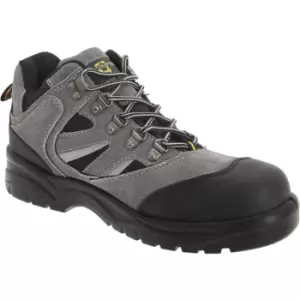 Image of Grafters Mens Industrial Safety Hiking Boots (7 UK) (Dark Grey/Black) - Dark Grey/Black