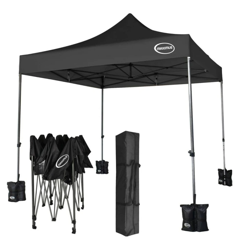 Image of MCC DIRECT Mcc Direct - maximus heavy duty pop up gazebo 3mx3m commercial market stall & 4 weight bags ns Black GZ3004