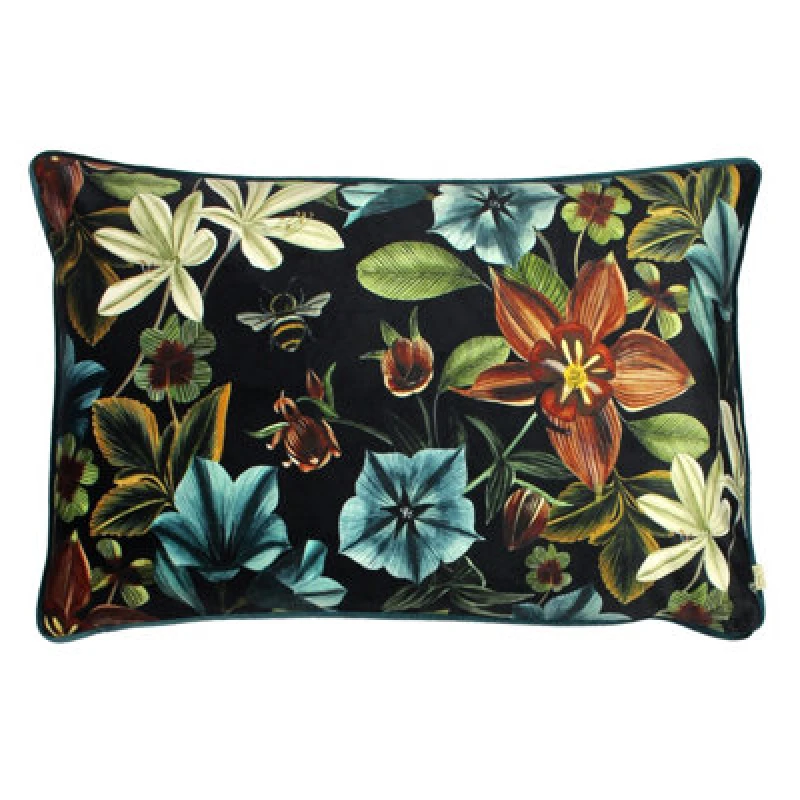 Image of Evans Lichfield Midnight Garden Floral Rectangular Polyester Filled Cushion