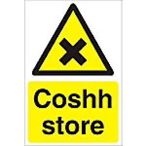 Image of Warning Sign Coshh Store Fluted Board 60 x 40 cm