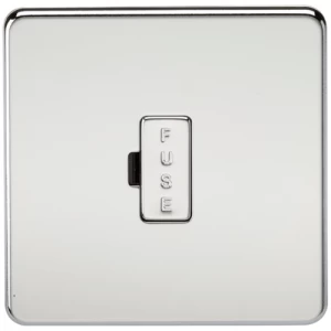 Image of KnightsBridge 13A Screwless Polished Chrome Fused Spur Connector Unit Wall Plate