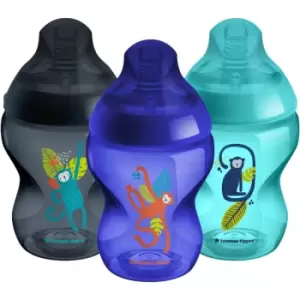 Image of Tommee Tippee C2N Closer to Nature Jungle baby bottle Blue 0m+ 3x260 ml
