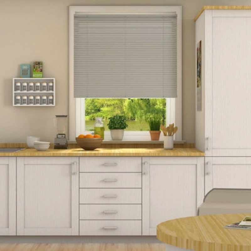 Image of 152Cm Drop, 25mm Slat Pvc Venetian Blind 40Cm Grey