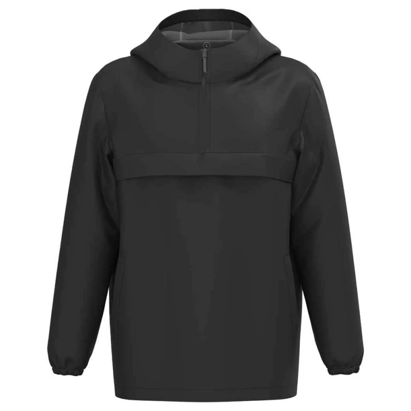 Image of Native Spirit Mens Waterproof Quarter Zip Windbreaker in Black Size: XS Black Male XS